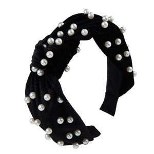 Pearl Embelished Knot Velvet Headband